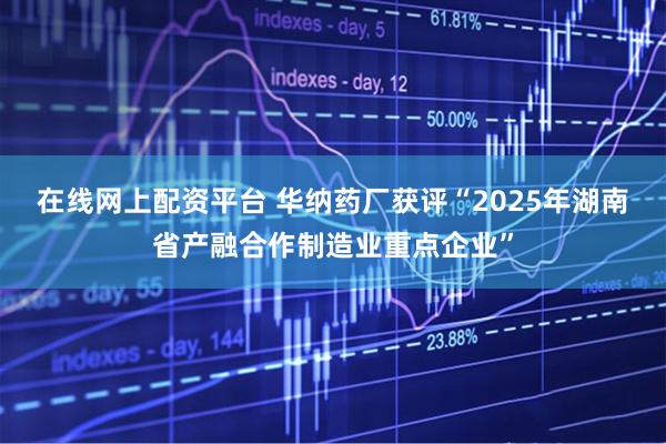在线网上配资平台 华纳药厂获评“2025年湖南省产融合作制造业重点企业”